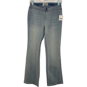 Free People Wide Leg Mid Rise Full Length Jeans Light Wash Size 28